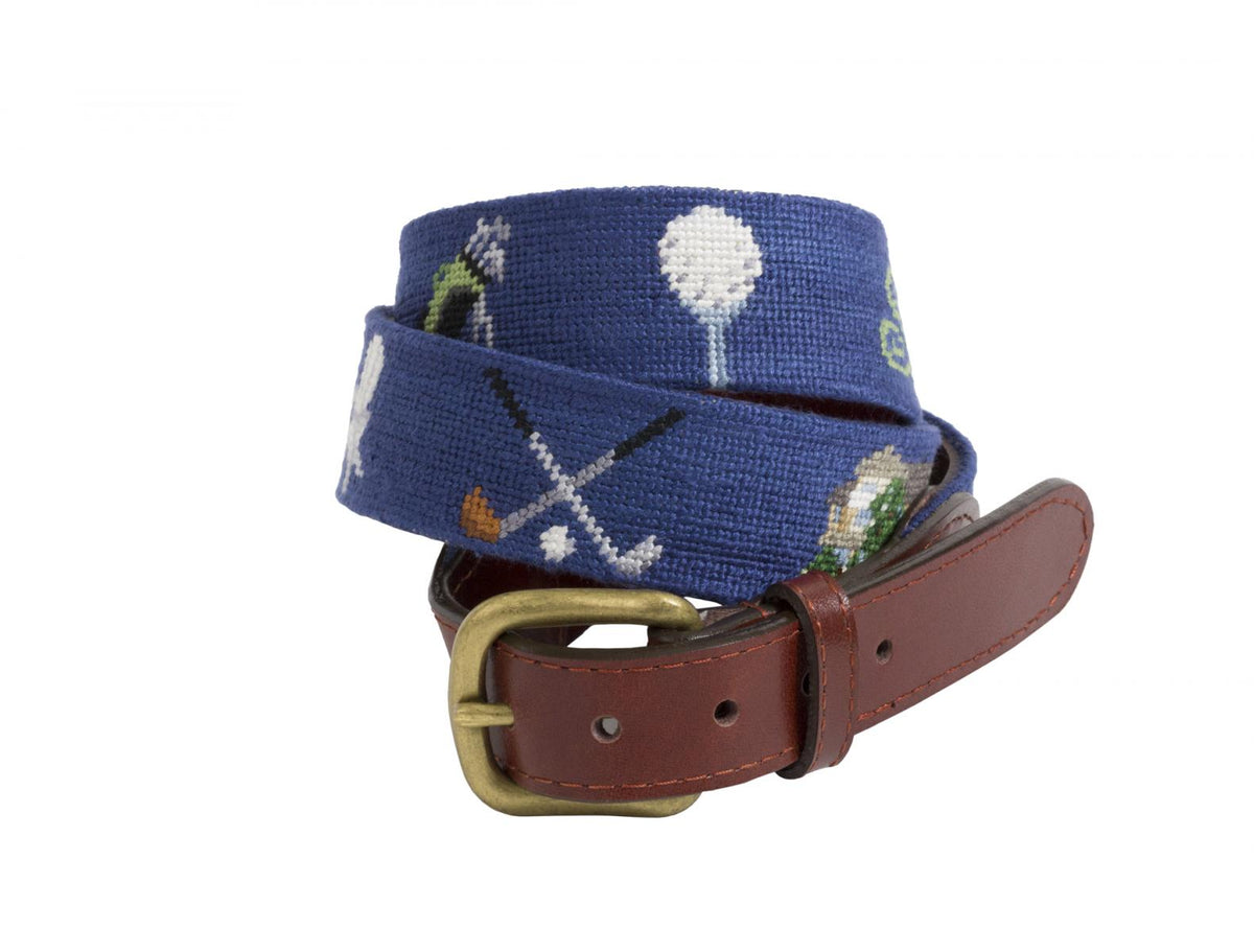 Bermuda Embroidered Belt  Golf by Belted Cow Company. Made in Maine.